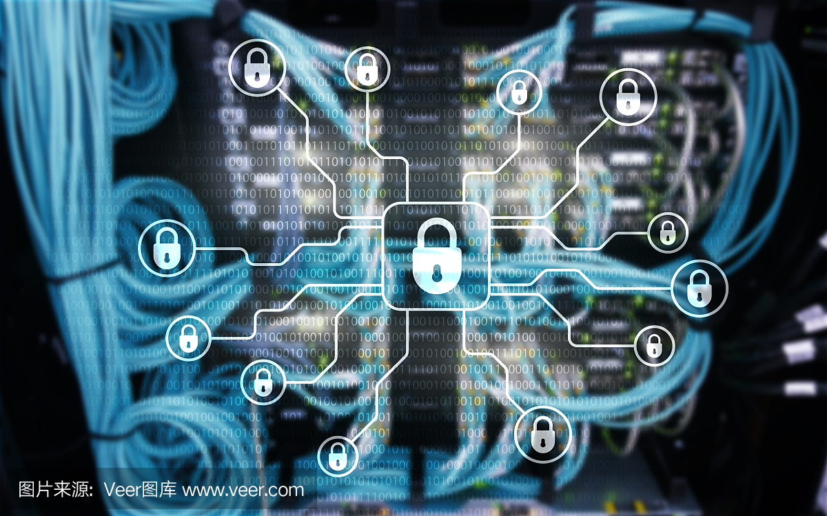 網絡安全、數據保護、信息隱私。互聯網和技術的概念。